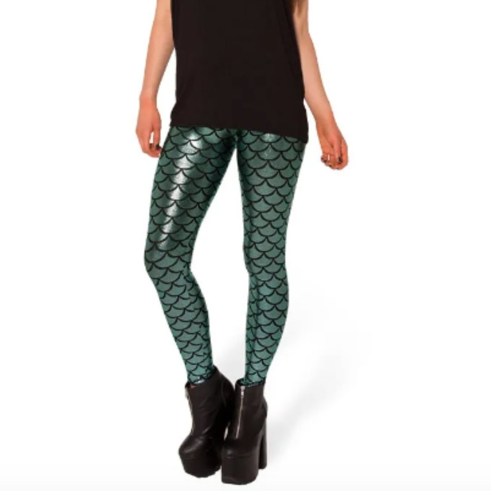 Blackmilk Blue Foil Mermaid Leggings L